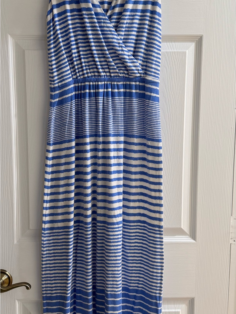 Vineyard Vines Blue and White Striped Surplice Maxi Dress
